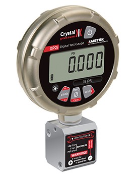 Ametek Crystal XP2i-DP Differential Pressure Gauge, 0 to 700 kPa, 4.5&amp;quot; dial, &amp;frac18;&amp;quot; female NPT bottom, diecast aluminum housing-