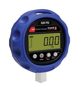 Ametek Crystal m1 Digital Pressure Gauge, 0 to 2 Kpsi, 4.18&amp;quot; dial, CPF female, polyester/polycarbonate blend-