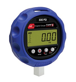 Ametek Crystal m1 Digital Pressure Gauge, 0 to 300 psi, 4.18&amp;quot; dial, CPF female, polyester/polycarbonate blend-