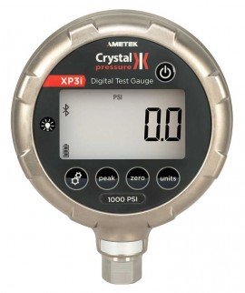 Ametek Crystal XP3i Series Digital Pressure Gauge with system E hydraulic oil bench top pump, 0 to 10,000 psi, 4.5&amp;quot; dial, &amp;frac14;&amp;quot; NPT bottom, diecast aluminum housing-