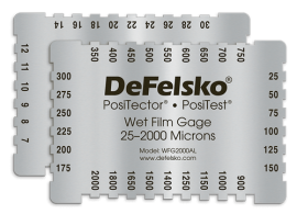 DeFelsko WFG2000AL10PK Aluminum Wet Film Thickness Gauge, 4-sided, 25 to 2,000 μm, metric, 10-pack-