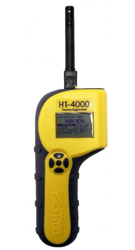 Delmhorst HT-4000W/CS Thermo-Hygrometer with Case, -40 to 124&amp;deg;C (-40 to 255&amp;deg;F)-