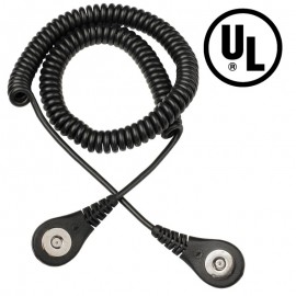 DESCO 19868 Dual-Wire Coil Cord with 0.28" studs, right angle plug, 6'-