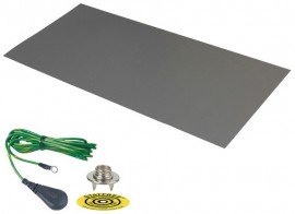 DESCO 66227 Dissipative Dual Layer Rubber Mat, grey-