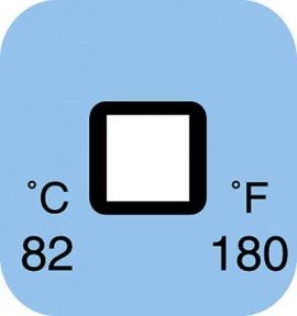 Digi-Sense 08068-33 Irreversible 1-Point Square Temperature Label, 99&amp;deg;F-