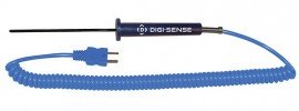 Digi-Sense 08441-14 Compact Type-T PFA-Coated Thermocouple Probe, 4.5&quot; Sheath, Grounded Junction-