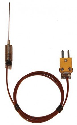 Digi-Sense 08505-92 Type-K Hypodermic Probe with Mini Connector, 2.25", 0.063" Diameter-