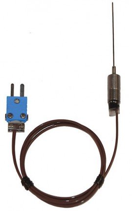 Digi-Sense 08505-95 Type-T Hypodermic Probe with Mini Connector, 0.75", 0.02" Diameter-