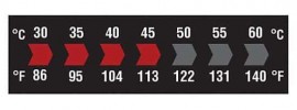 Digi-Sense 09035-51 Reversible 7-Point Horizontal Temperature Label, 86 to 140&amp;deg;F-
