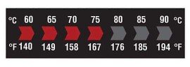 Digi-Sense 09035-52 Reversible 7-Point Horizontal Temperature Label, 140 to 194&amp;deg;F-