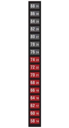Digi-Sense 09035-54 Reversible 16-Point Vertical Temperature Label, 58 to 88&amp;deg;F-