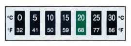 Digi-Sense 09037-07 Reversible 7-Point Horizontal Temperature Label, 32 to 86&amp;deg;F-