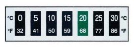 Digi-Sense 09037-08 Reversible 7-Point Horizontal Temperature Label, 86 to 140&amp;deg;F-