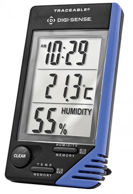 Digi-Sense 90080-06 Traceable Thermometer with Clock and Humidity, 32 to 122&amp;deg;F, 20 to 90% RH-