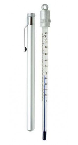 Digi-Sense 90260-44 DURAC Pocket Liquid-in-Glass Thermometer with Metal Case, -5 to 50&amp;deg;C, Total Immersion-