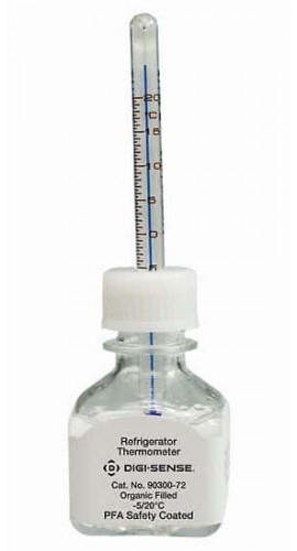 Digi-Sense 90300-72 Safety-Coated Blood Bank Verification Thermometer, -5 to 20&amp;deg;C-