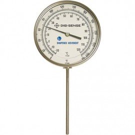 Digi-Sense 90550-51 Bottom-Connect Bimetal Thermometer with Dampened Movement, 0 to 250&amp;deg;F, 6&amp;quot; Stem-