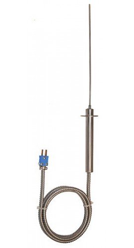 Digi-Sense 93600-42 Type-T Stainless-Steel Probe with Mini Connector, 8", 0.125" Diameter-