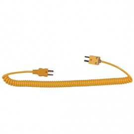 Digi-Sense 93785-12 Coiled Extension Cable, type-K, male to male miniconnector, 5'-