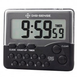 Digi-Sense 94416-00 Push-Button Clock/Timer with Back Clip and Magnet-