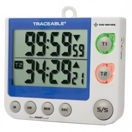 Digi-Sense 94461-16 Traceable Flashing LED Big-Digit Timer, Dual Channel-