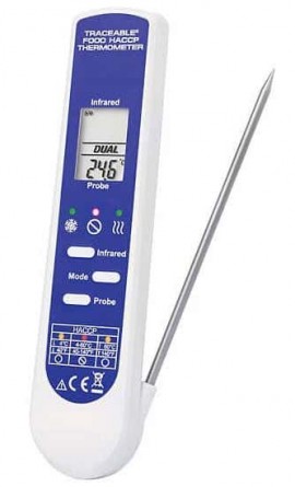 Digi-Sense 98767-37 Two-in-One Waterproof Food HACCP Thermometer-