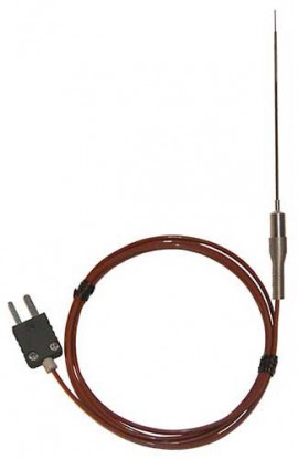 Digi-Sense WD-08116-60 Low-Mass Straight-Shaft Surface Thermocouple Probe, Type J, 4in-