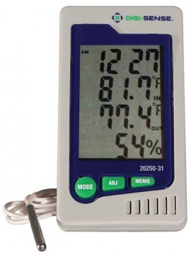 Digi-Sense WD-20250-31 Thermo-Hygrometer Indicator with external probe, 10 to 90% RH, 32 to 120&amp;deg;F/-58 to 158&amp;deg;F-