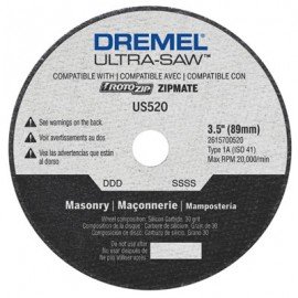 Dremel US520-01 Ultra-Saw Masonry Cutting Wheel, 3.5"-