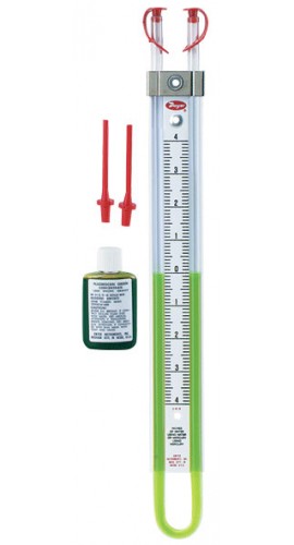 Dwyer 1222-36-D U-Tube Manometer (18-0-18&quot;w.c.) using red gauge fluid-