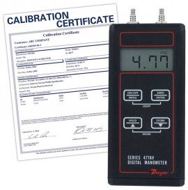 Dwyer 477AV-1 Digital Manometer, 0 to 20 in w.c.,-