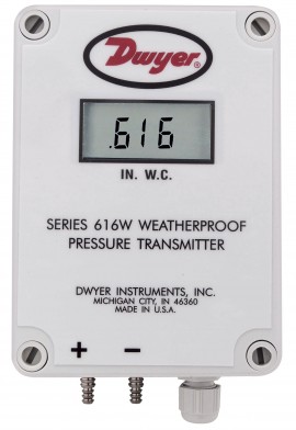 Dwyer 616WL-35-LCD Weatherproof Differential Pressure Transmitter (250-0-250 kPa) with LCD-