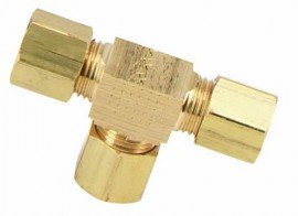 Dwyer A-346 Brass &quot;T&quot; Compression Fitting for 1/4&quot; Metal Tubing-