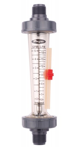 Dwyer LFME-14-F2 Flow Meter, 2.5-25 GPM/10-100 LPM, 1" MNPT-