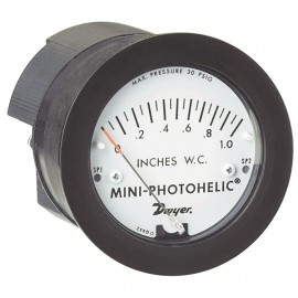 Dwyer MP-002 Mini-Photohelic, Pressure Switch/Gauge, 0/2.0&quot;w.c.-