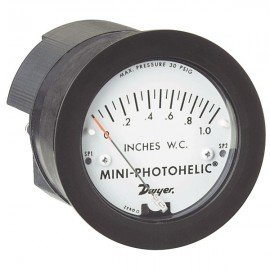 Dwyer MP-002 Mini-Photohelic, Pressure Switch/Gauge, 0/2.0"w.c.-