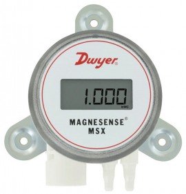 Dwyer Series MSX Wall-Mount Magnesense Differential Pressure Transmitter with display, 1 inH<sub>2</sub>O, uni-directional-
