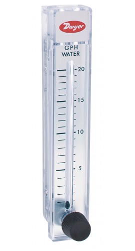 Dwyer RMB-49-SSV Flow Meter, 5" Scale, 0.5-5 SCFH Air, SS Valve-
