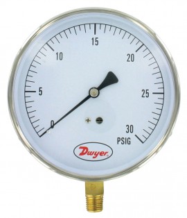 Dwyer SG5-G0422N Pressure Gauge, 0 to 60 PSI (0 to 400 kPa)-