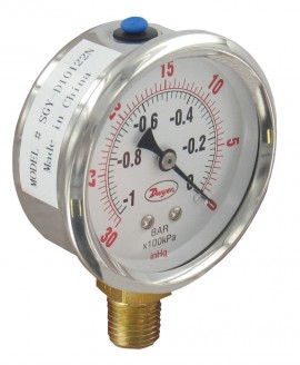 Dwyer SGY-D10122N Pressure Gauge, 0 to 30" Hg (-100 to 0 kPa)-