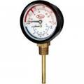 Dwyer TRI-60-50 Temperature/Pressure Gauge, 1/2&quot; NPT, 0-60Psi, CBM-