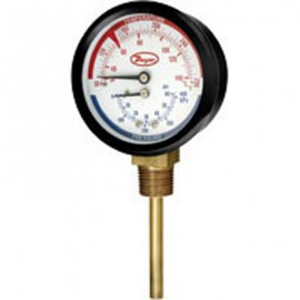 Dwyer TRI-60-50L Temperature/Pressure Gauge, 1/2&quot; NPT, 0-60Psi, LM-