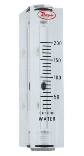 Dwyer VFA-44-EC Flow Meter, 2" Scale, 8-40 GPH Water, End Connections-