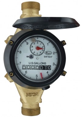 Dwyer WRBT-A-C-04-10 Series WRBT Removable-Bottom Multi-Jet Water Meter, 0.75" pipe size, 10 gal output-
