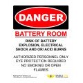 Eagle Eye BA-SIGNS-ROOM Danger: Battery Room Sign-