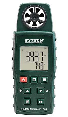 Extech AN510 Anemometer, CMM/CFM, Type K-