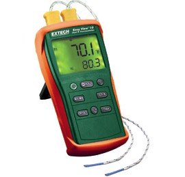 Extech NIST EasyView Type K Dual Input Thermometer with Dual Readings,-