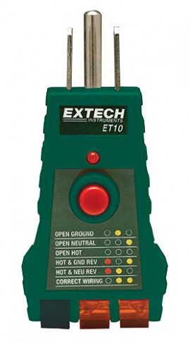 Extech ET10 GFCI Receptacle Tester-