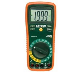 Extech EX411-NIST True RMS Manual Ranging Multimeter, 8 Functions,-