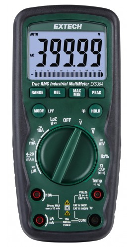 Extech EX5xxA Series Heavy Duty True RMS Multimeter with NIST, &amp;plusmn;0.06%, 50,000,-
